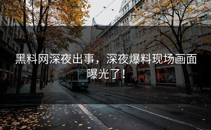 黑料网深夜出事，深夜爆料现场画面曝光了！