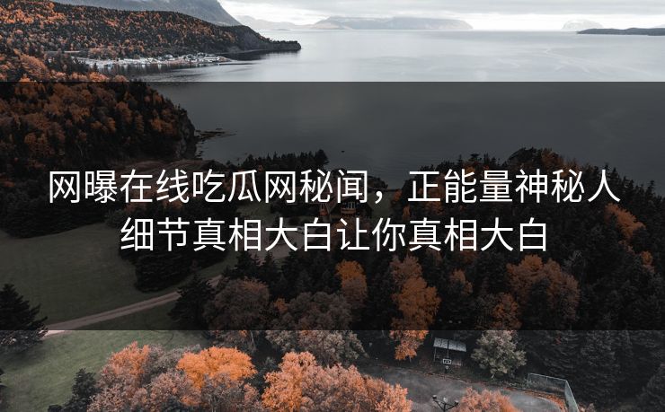 网曝在线吃瓜网秘闻，正能量神秘人细节真相大白让你真相大白