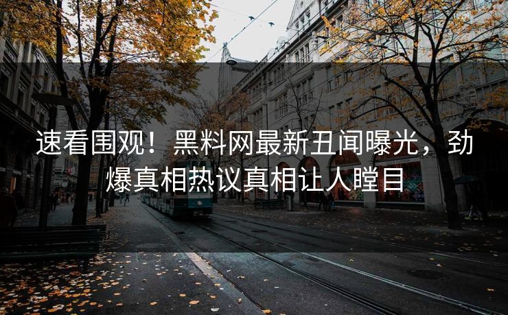 速看围观！黑料网最新丑闻曝光，劲爆真相热议真相让人瞠目