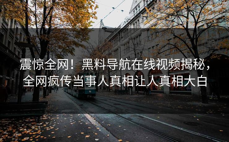 震惊全网！黑料导航在线视频揭秘，全网疯传当事人真相让人真相大白